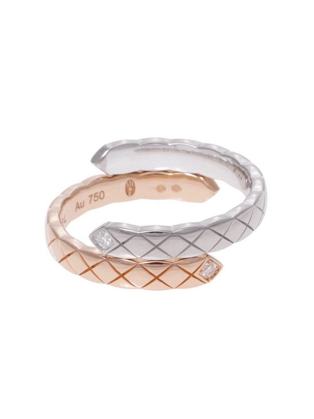 Chanel Ring Coco Crush Collection Small Diamond Total 18K Pink Gold 18K White
